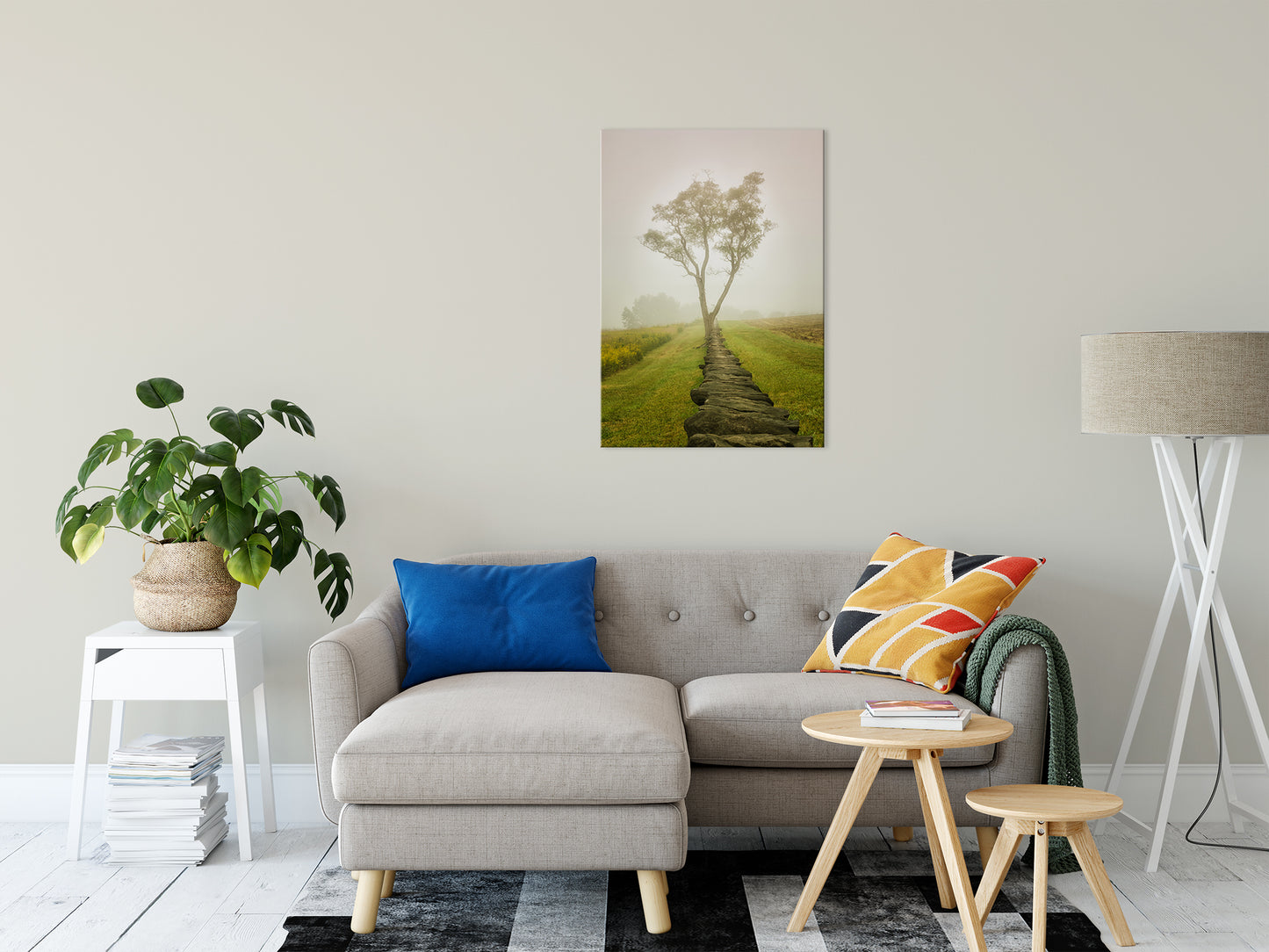 Calming Morning Rural Landscape Photo Fine Art Canvas Wall Art Prints 24" x 36" - PIPAFINEART