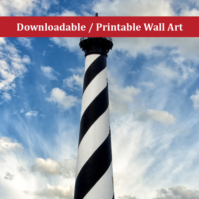 Cape Hatteras Lighthouse Landscape Photo DIY Wall Decor Instant Download Print - Printable - PIPAFINEART