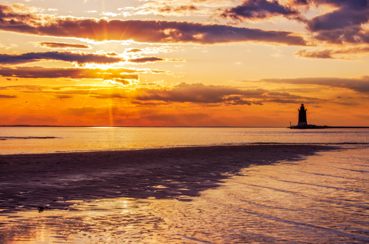 Cape Henlopen at Sunset Coastal Landscape Fine Art Canvas Wall Art Prints - PIPAFINEART