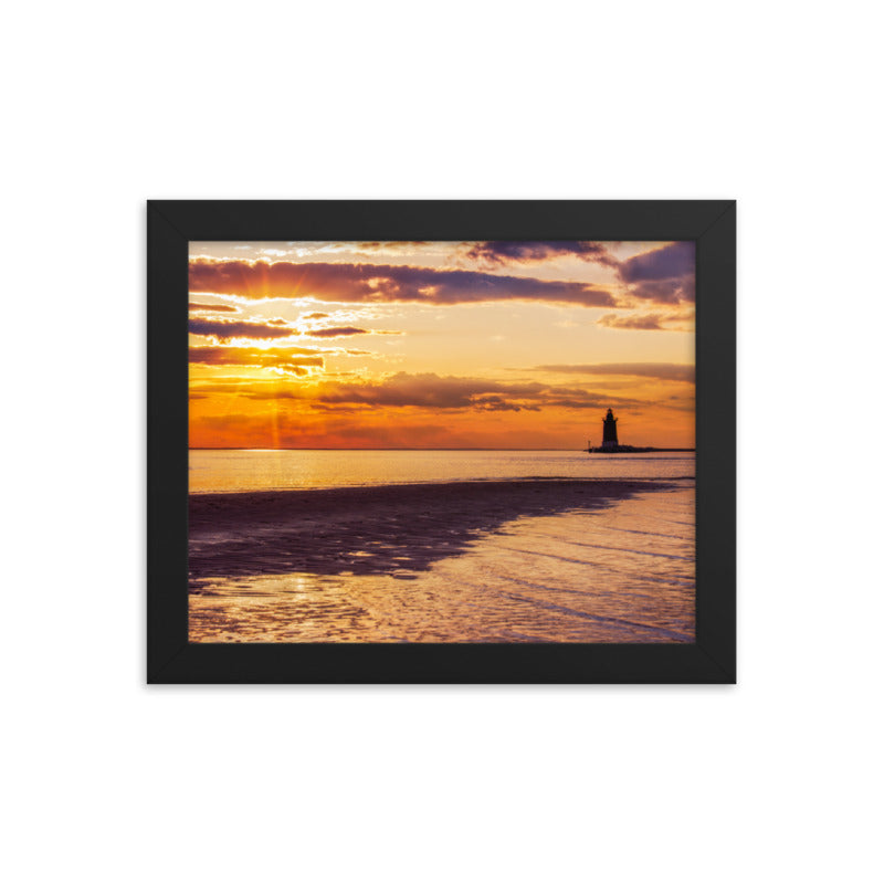 Black framed wall art for living room: Cape Henlopen at Sunset Coastal Landscape Photo Paper Wall Decor Prints - PIPAFINEART