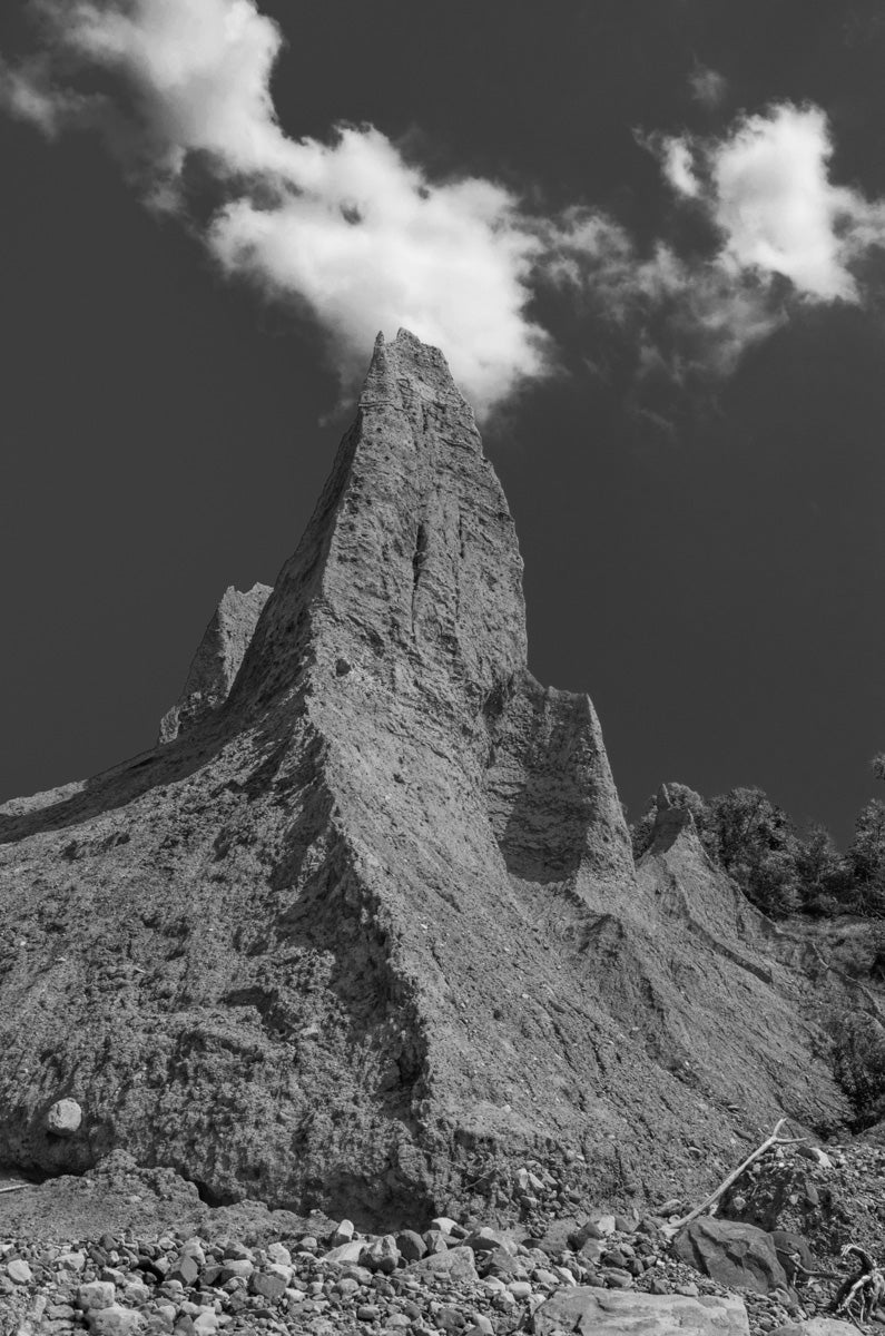 Chimney Bluff Black and White Landscape Fine Art Canvas Wall Art Prints - PIPAFINEART