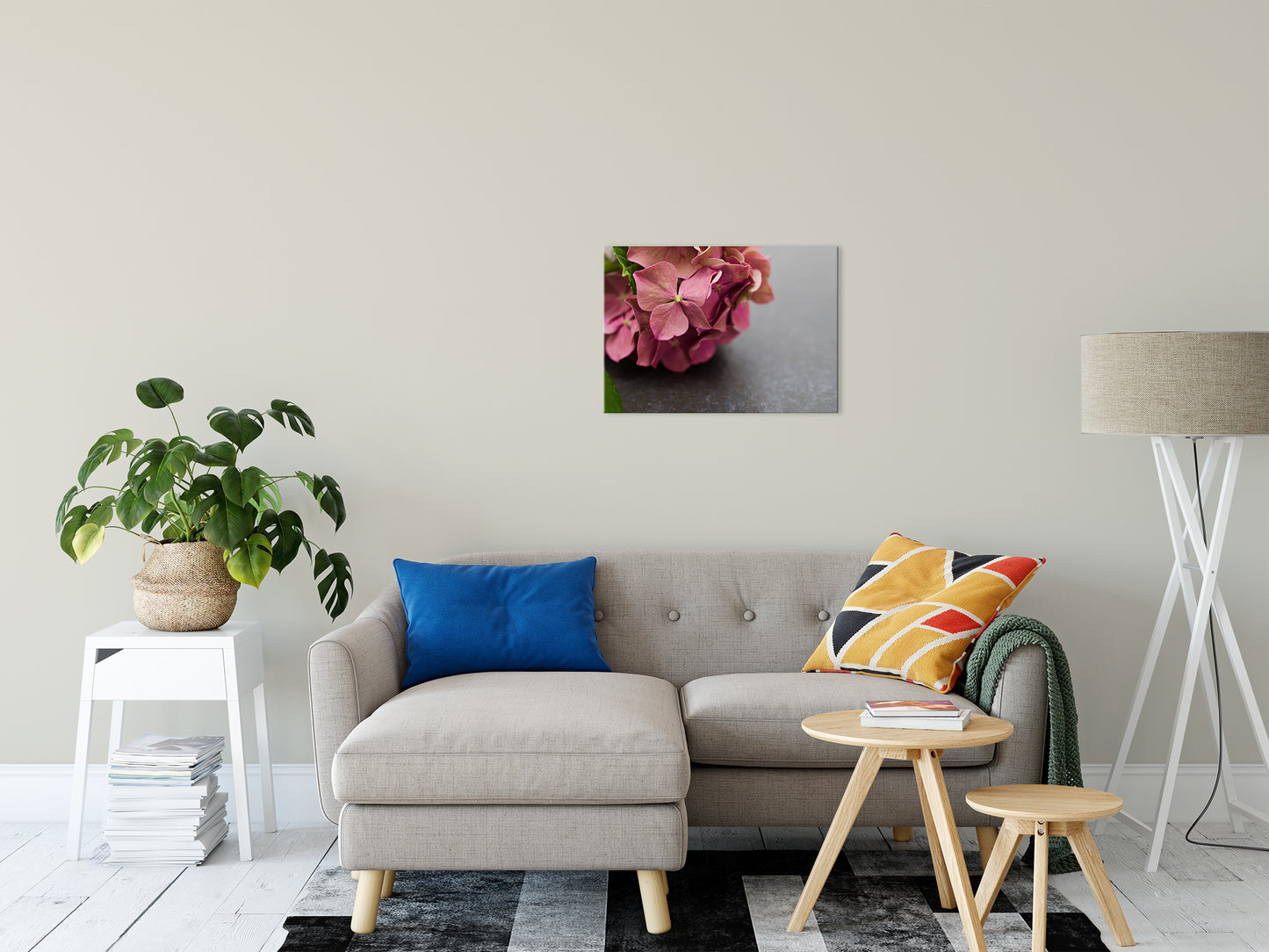 Close-Up Hydrangea on Slate Nature / Floral Photo Fine Art Canvas Wall Art Prints 20" x 24" - PIPAFINEART
