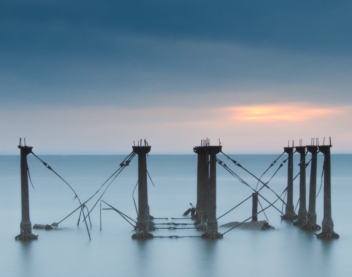 Cloudy Sunrise at Port Mahon Lighthouse Ruins Landscape Photo DIY Wall Decor Instant Download Print - Printable - PIPAFINEART