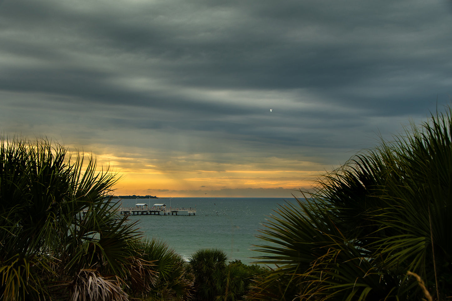 Cloudy Rainy Sunset De Soto Beach Coastal Landscape Fine Art Canvas Wall Art Prints - PIPAFINEART