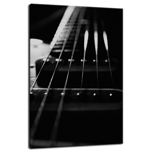 Guitar Cords Low Key Black and White Abstract Photo Fine Art Canvas & Unframed Wall Art Prints  - PIPAFINEART