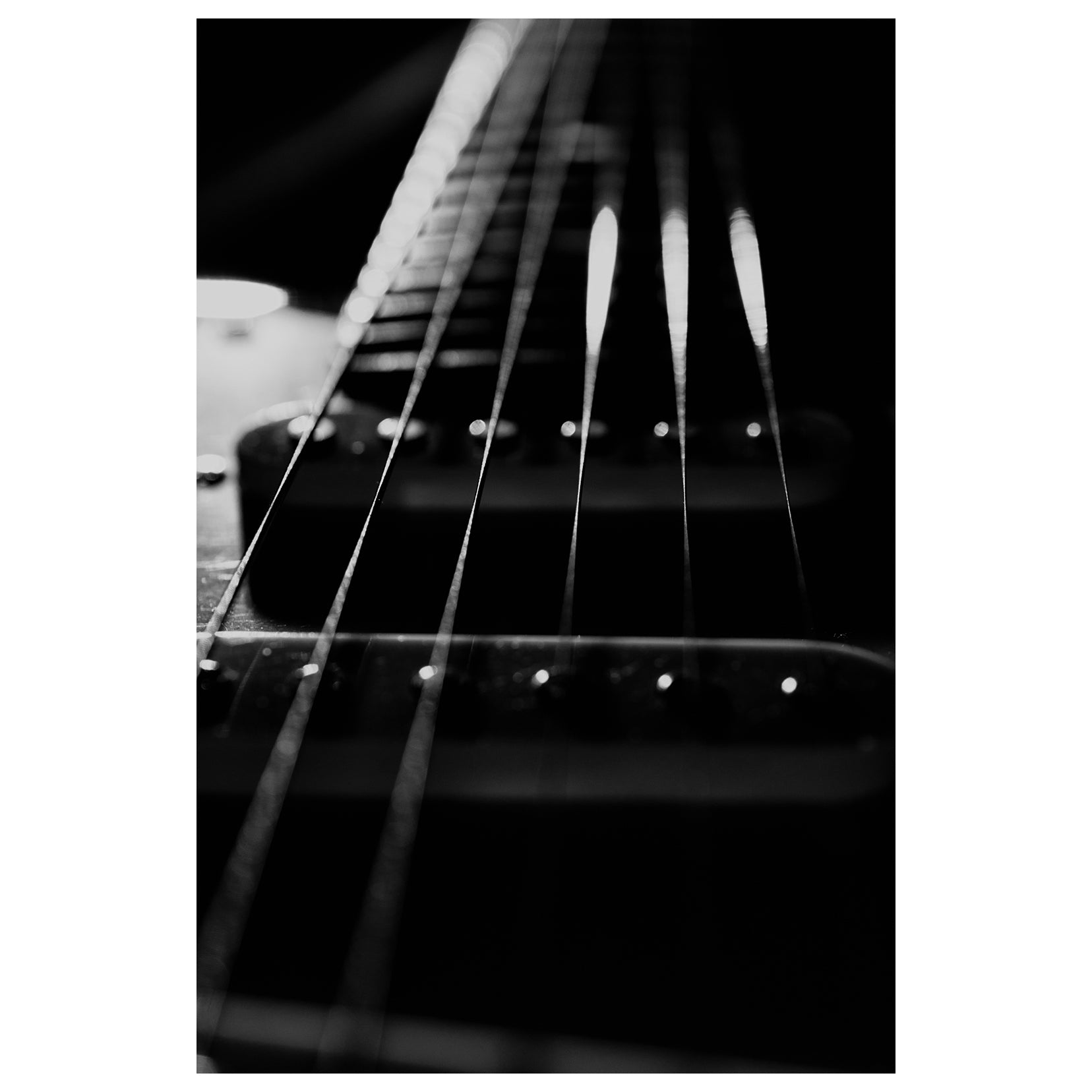 Guitar Cords Low Key Black and White Abstract Photo Fine Art Canvas & Unframed Wall Art Prints  - PIPAFINEART