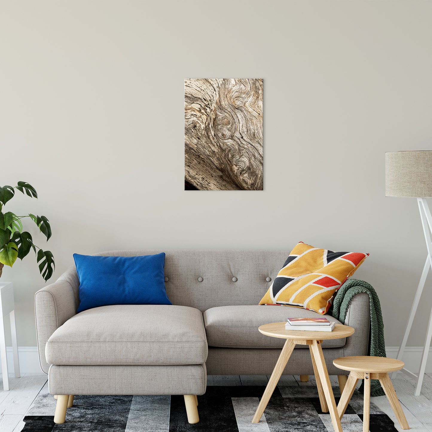 Rustic Living Room Wall Decor: Dead Tree Boneyard Beach Florida Texture Close-up 4 Rustic Nature Photo Fine Art Canvas Wall Art Print