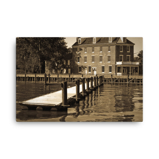 Delaware City Dock Coastal Landscape Canvas Wall Art Prints