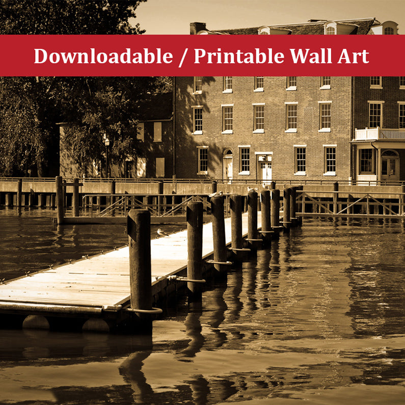 Delaware City Dock Landscape Photo DIY Wall Decor Instant Download Print - Printable - PIPAFINEART