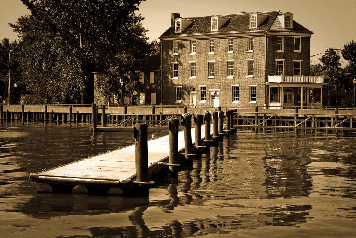 Delaware City Dock Coastal Landscape Photo Fine Art Canvas Wall Art Prints - PIPAFINEART