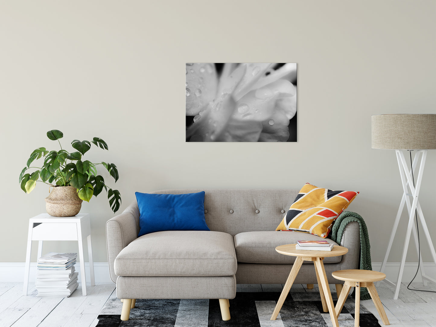 Delicate Rose Petals Black & White Nature / Floral Photo Fine Art Canvas Wall Art Prints 24" x 36" - PIPAFINEART