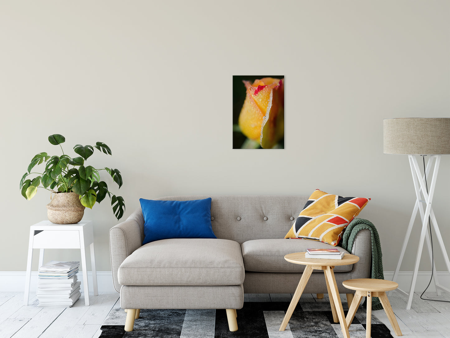 Dew on Yellow Rose Nature / Floral Photo Fine Art Canvas Wall Art Prints 16" x 20" - PIPAFINEART