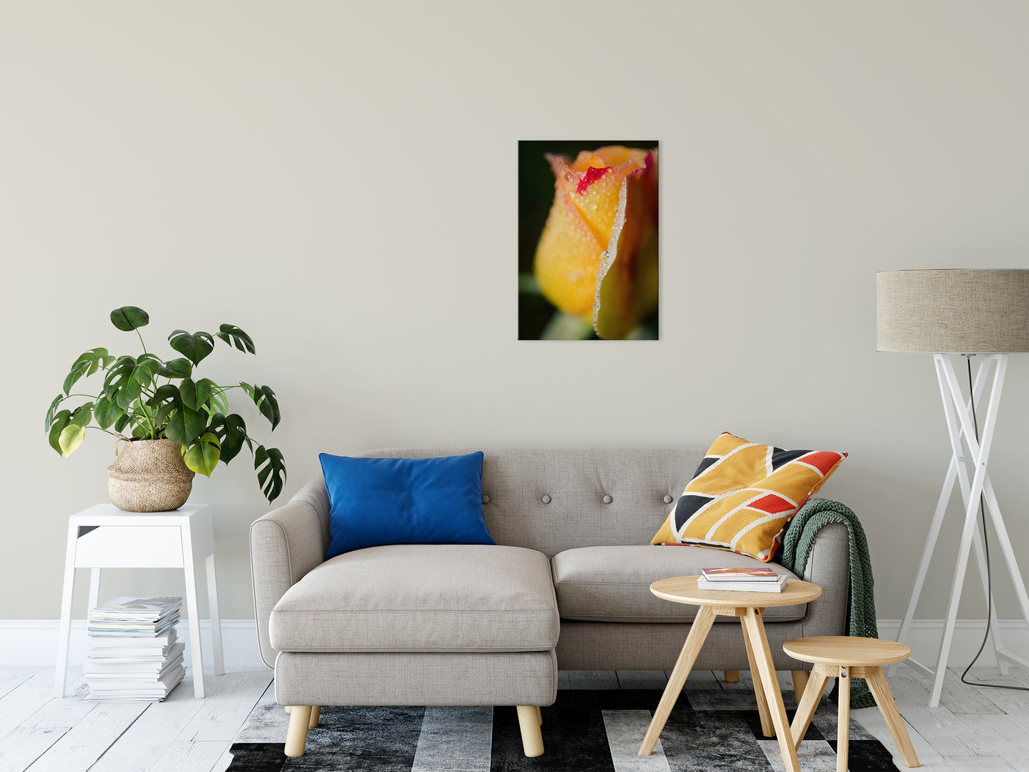 Dew on Yellow Rose Nature / Floral Photo Fine Art Canvas Wall Art Prints 20" x 24" - PIPAFINEART