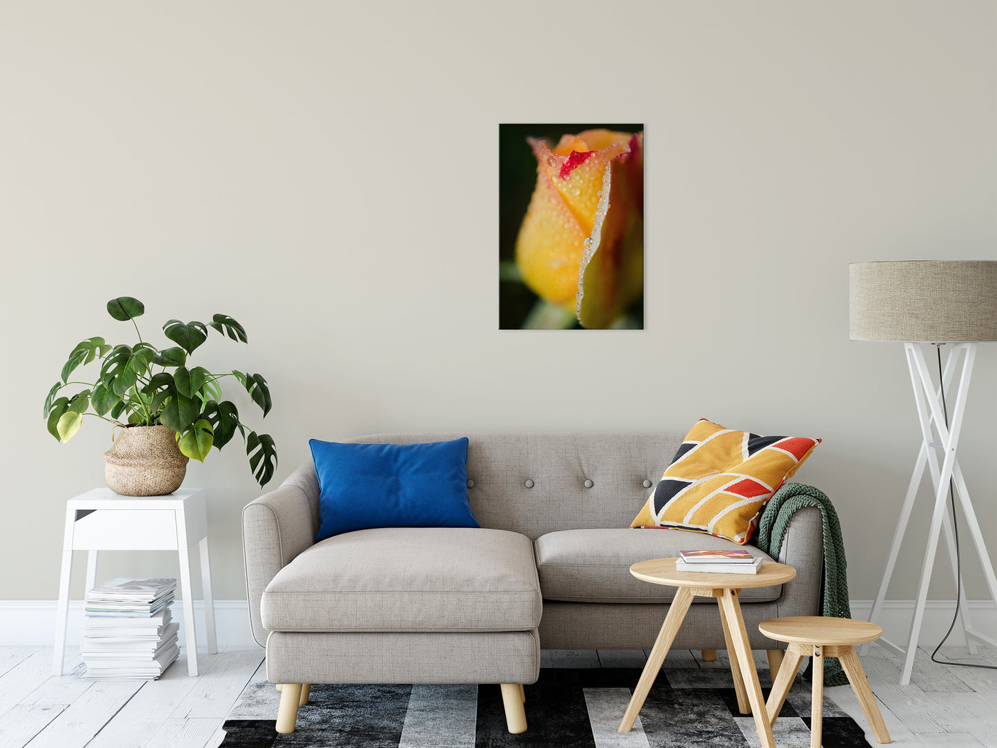 Dew on Yellow Rose Nature / Floral Photo Fine Art Canvas Wall Art Prints 20" x 30" - PIPAFINEART