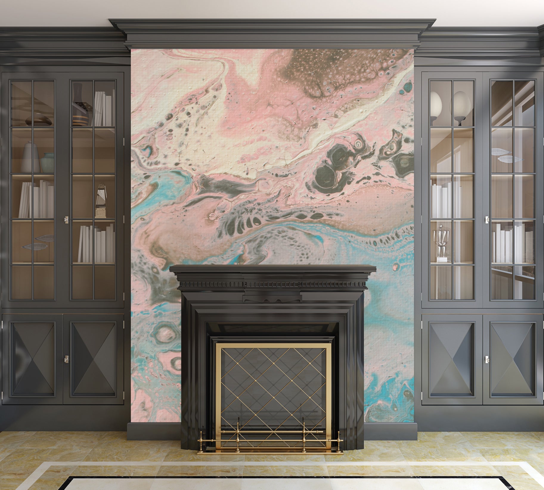Removable Wall Mural - Wallpaper  Abstract Artwork - Fluid Art Pour 17  - PIPAFINEART