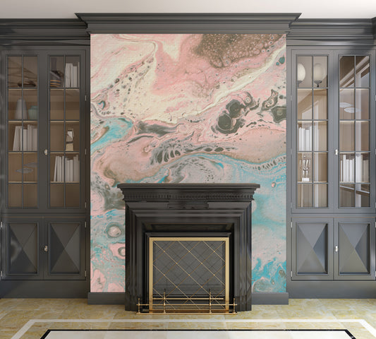 Removable Wall Mural - Wallpaper  Abstract Artwork - Fluid Art Pour 17  - PIPAFINEART