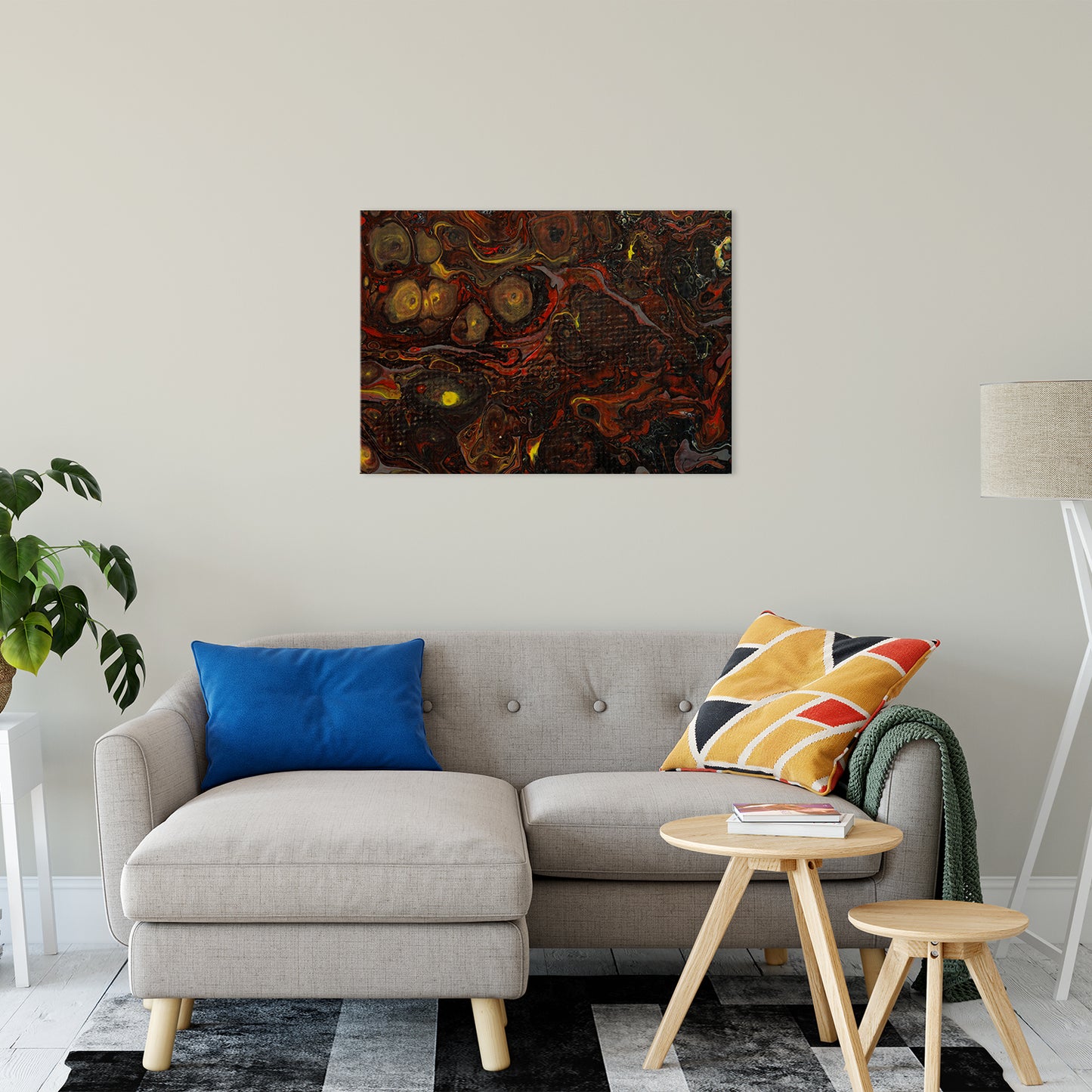 Acrylic Dirty Paint 21 Abstract Art, Fluid Art Fine Art Canvas & Unframed Wall Art Prints 24" x 36" / Fine Art Canvas - PIPAFINEART