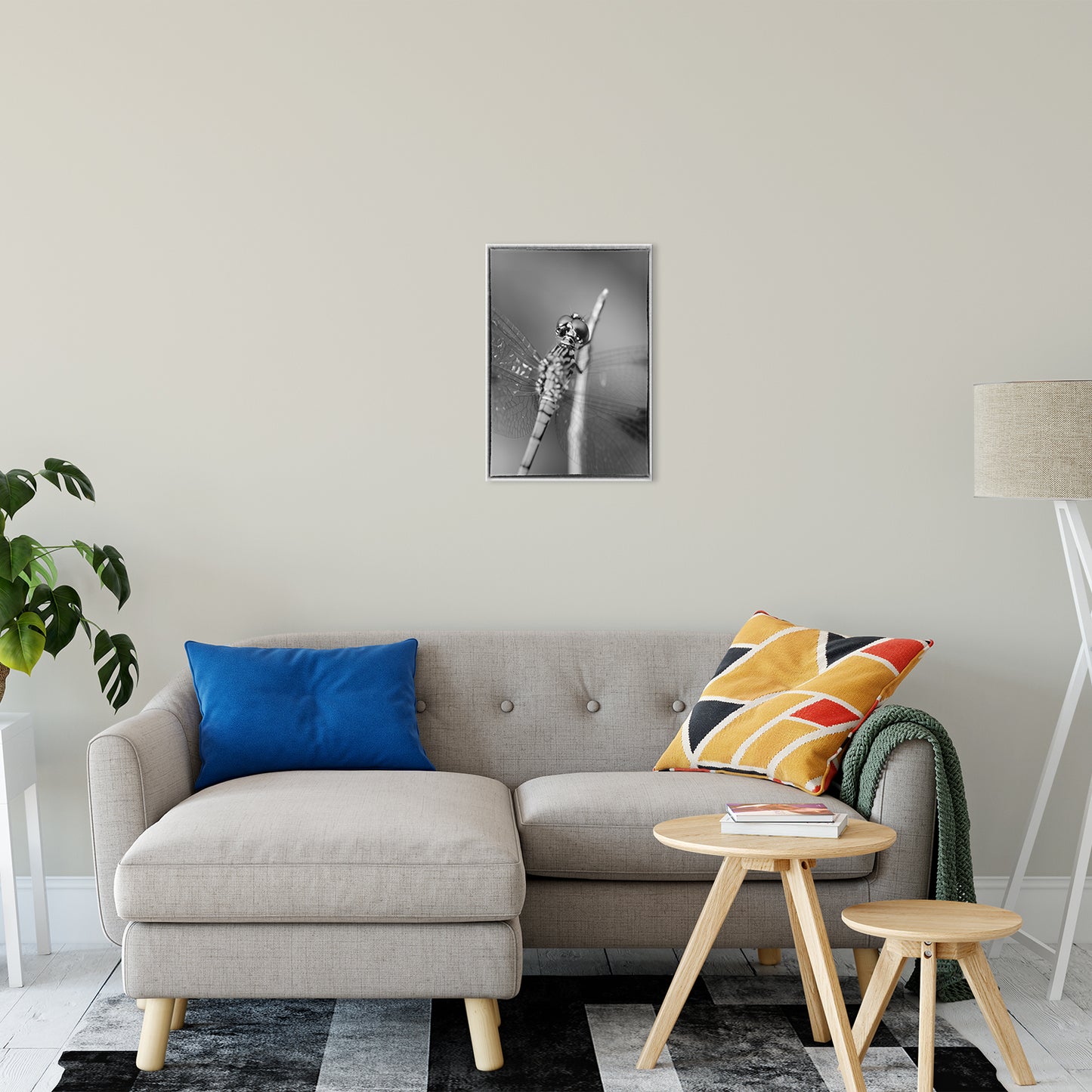 Dragonfly at Bombay Hook in Black and White Animal / Wildlife Photograph Fine Art Canvas & Unframed Wall Art Prints 16" x 20" / Canvas Fine Art - PIPAFINEART