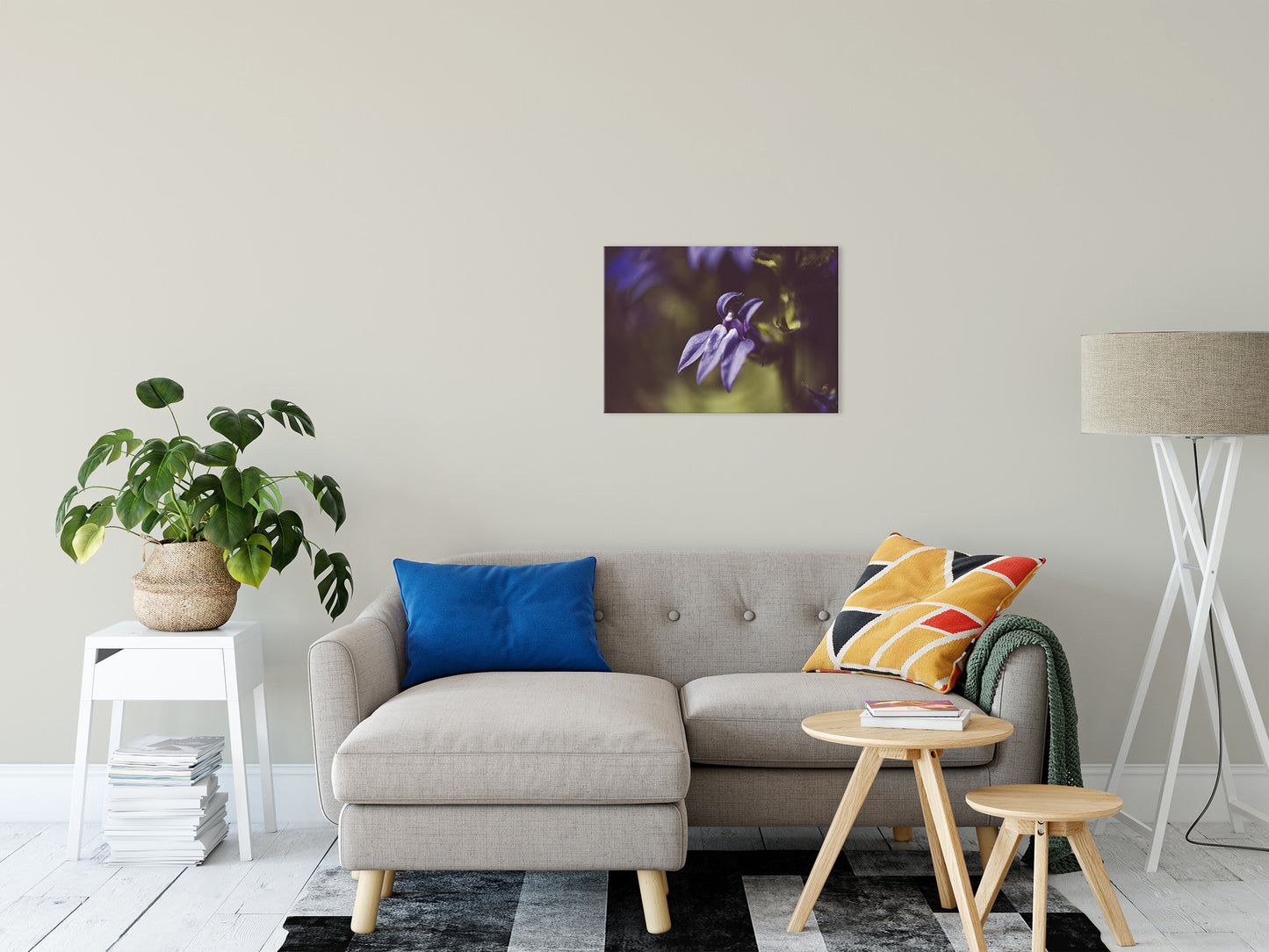Dramatic Blue Lobelia, Blue Cardinal Flower Nature Photo Fine Art Canvas Wall Art Prints 20" x 24" - PIPAFINEART