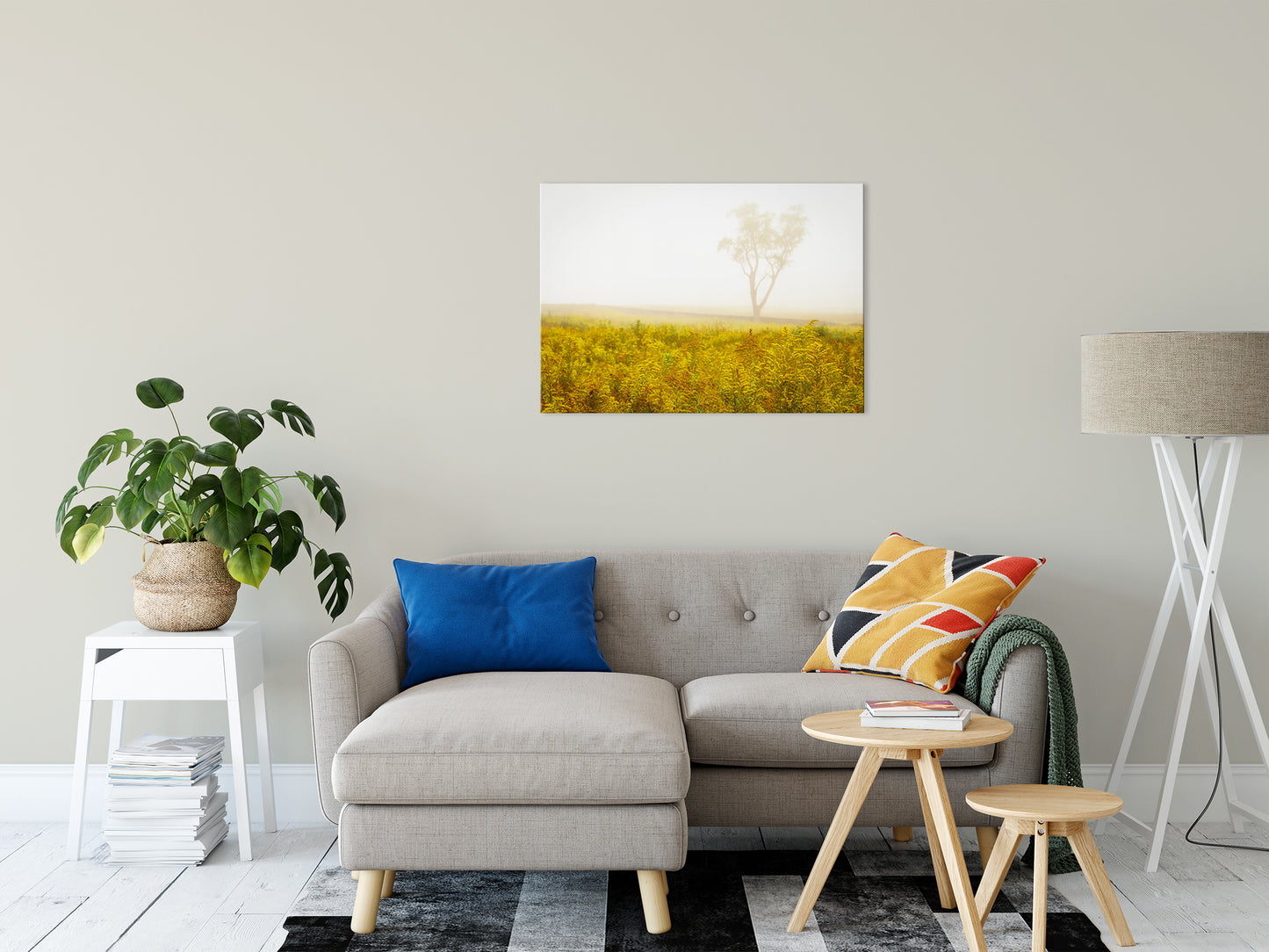 Dreams of Goldenrod and Fog Landscape Photo Fine Art Canvas Wall Art Prints 24" x 36" - PIPAFINEART