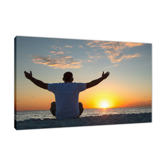 Embrace The Light Sunset Coastal Landscape Fine Art Canvas Prints  - PIPAFINEART