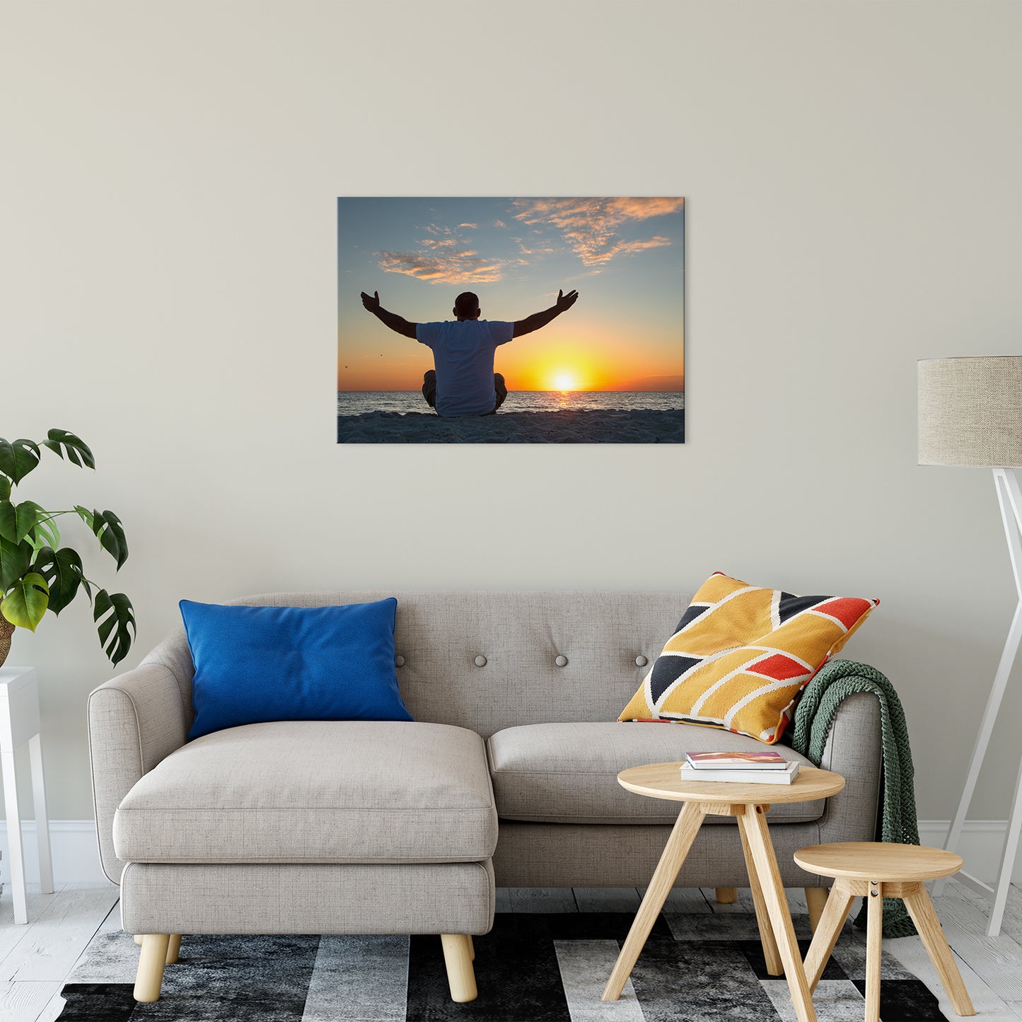 Embrace The Light Sunset Coastal Landscape Fine Art Canvas Prints 24" x 36" - PIPAFINEART