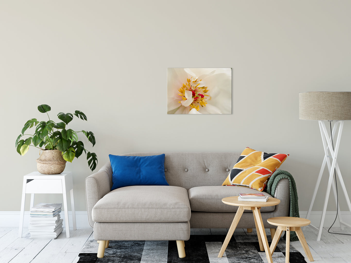 Eye of Peony Nature / Floral Photo Fine Art Canvas Wall Art Prints 20" x 24" - PIPAFINEART