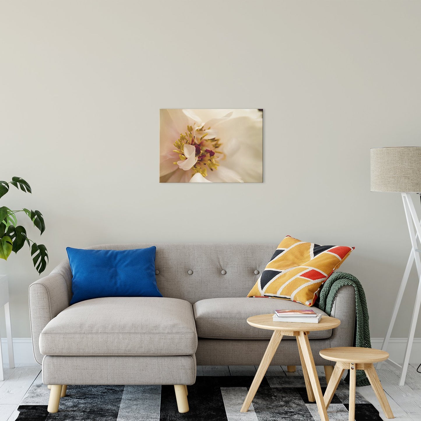 Eye of Peony Moody Midnight Nature Photo Fine Art Canvas Wall Art Prints 20" x 24" - PIPAFINEART