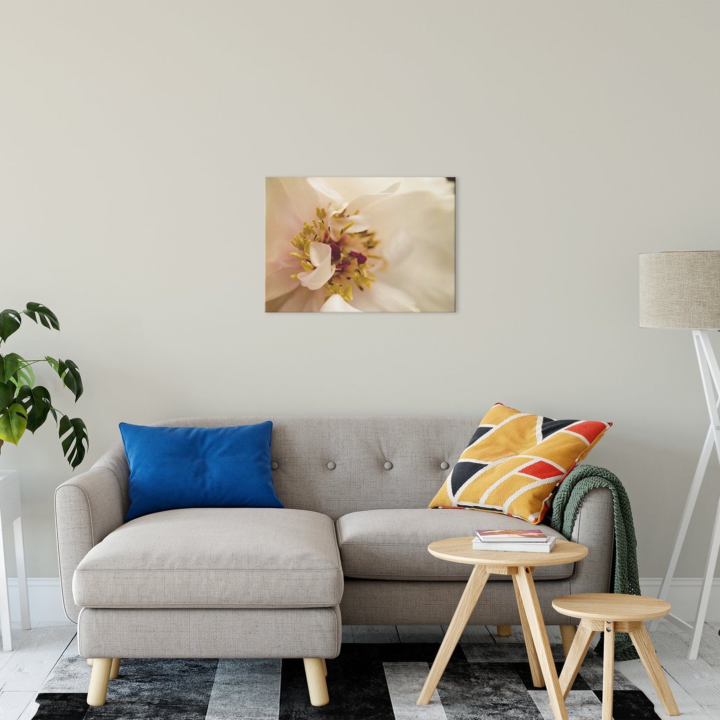 Eye of Peony Moody Midnight Nature Photo Fine Art Canvas Wall Art Prints 20" x 30" - PIPAFINEART