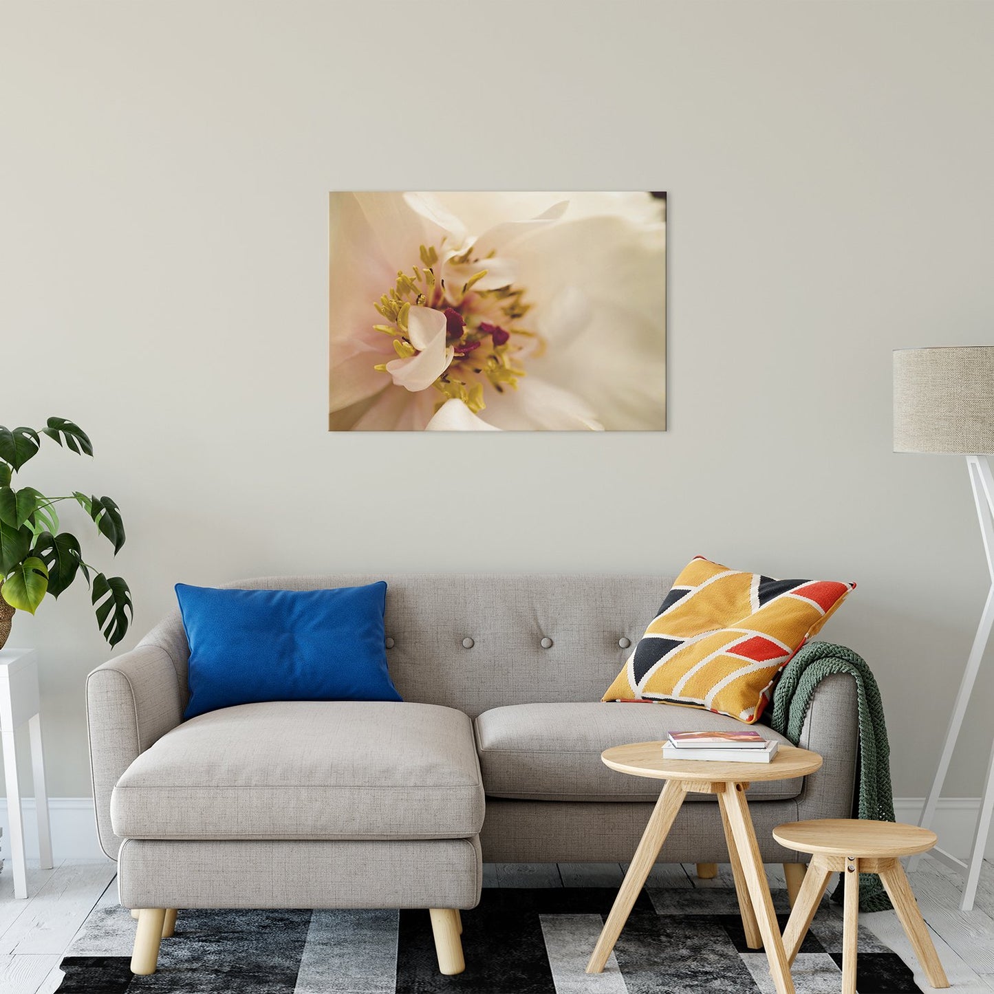 Eye of Peony Moody Midnight Nature Photo Fine Art Canvas Wall Art Prints 24" x 36" - PIPAFINEART