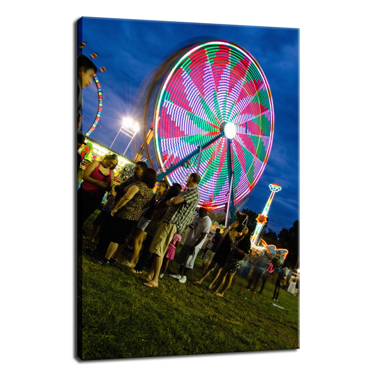 Ferris Wheel 1 Night Photo Fine Art Canvas Wall Art Prints - PIPAFINEART