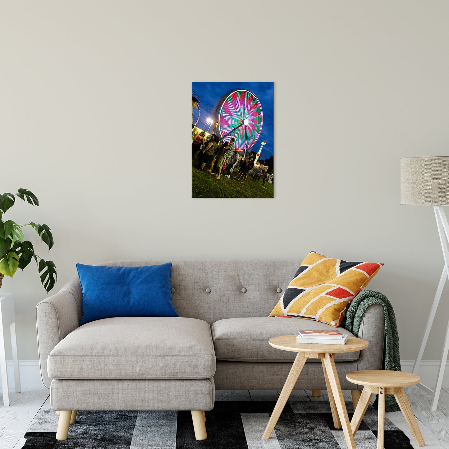 Ferris Wheel 1 Night Photo Fine Art Canvas Wall Art Prints 20" x 24" - PIPAFINEART
