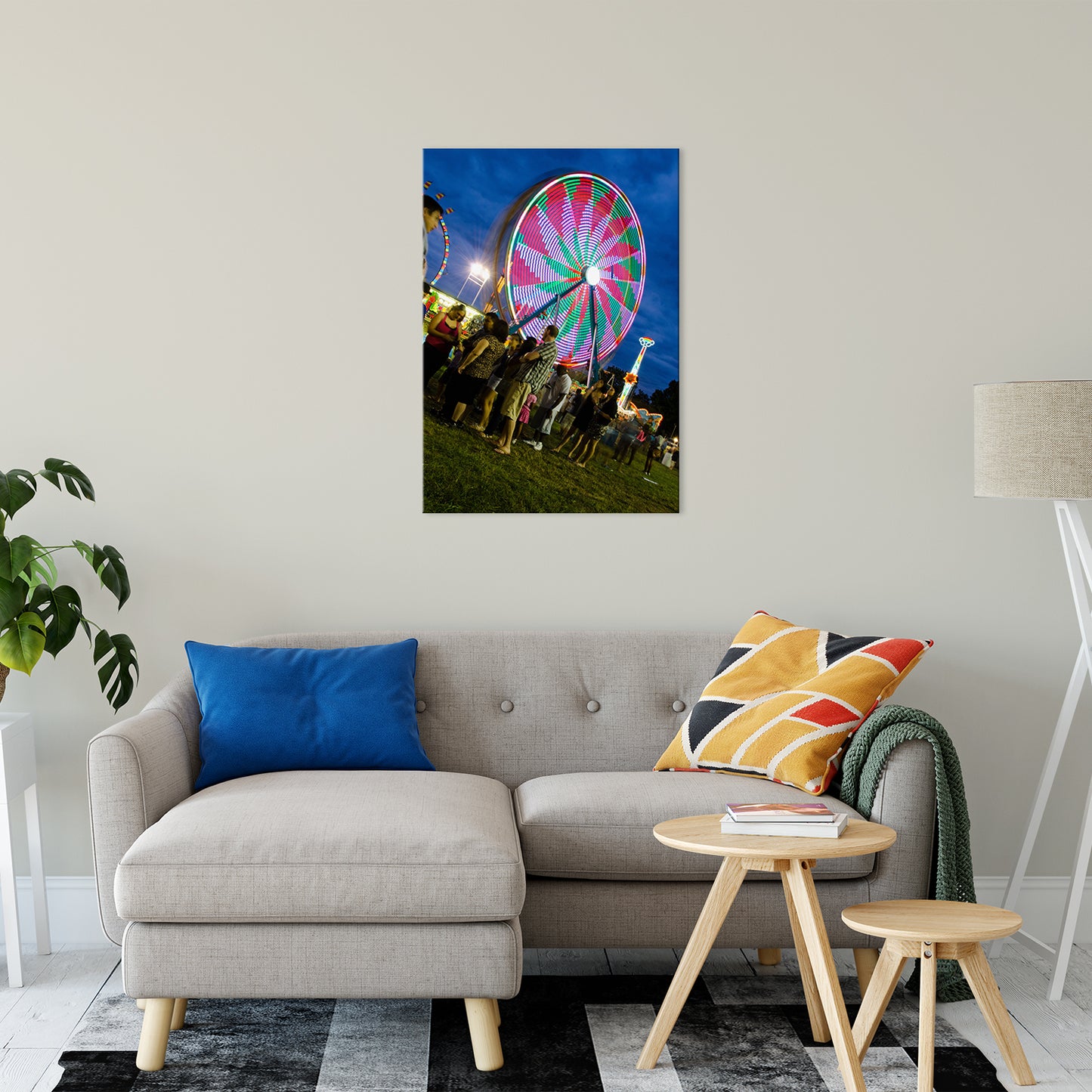 Ferris Wheel 1 Night Photo Fine Art Canvas Wall Art Prints 24" x 36" - PIPAFINEART
