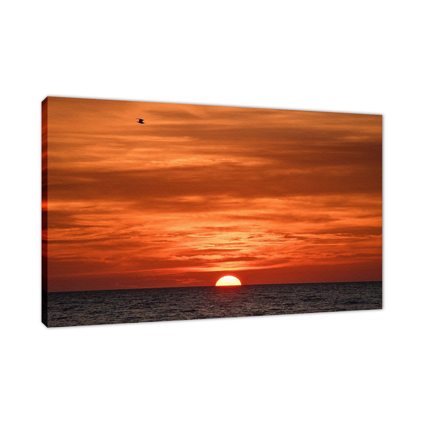 Fire in the Sky Coastal Sunset Landscape Fine Art Canvas Prints - PIPAFINEART