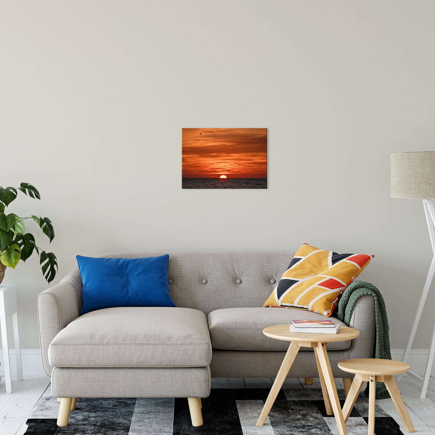 Fire in the Sky Coastal Sunset Landscape Fine Art Canvas Prints 16" x 20" - PIPAFINEART