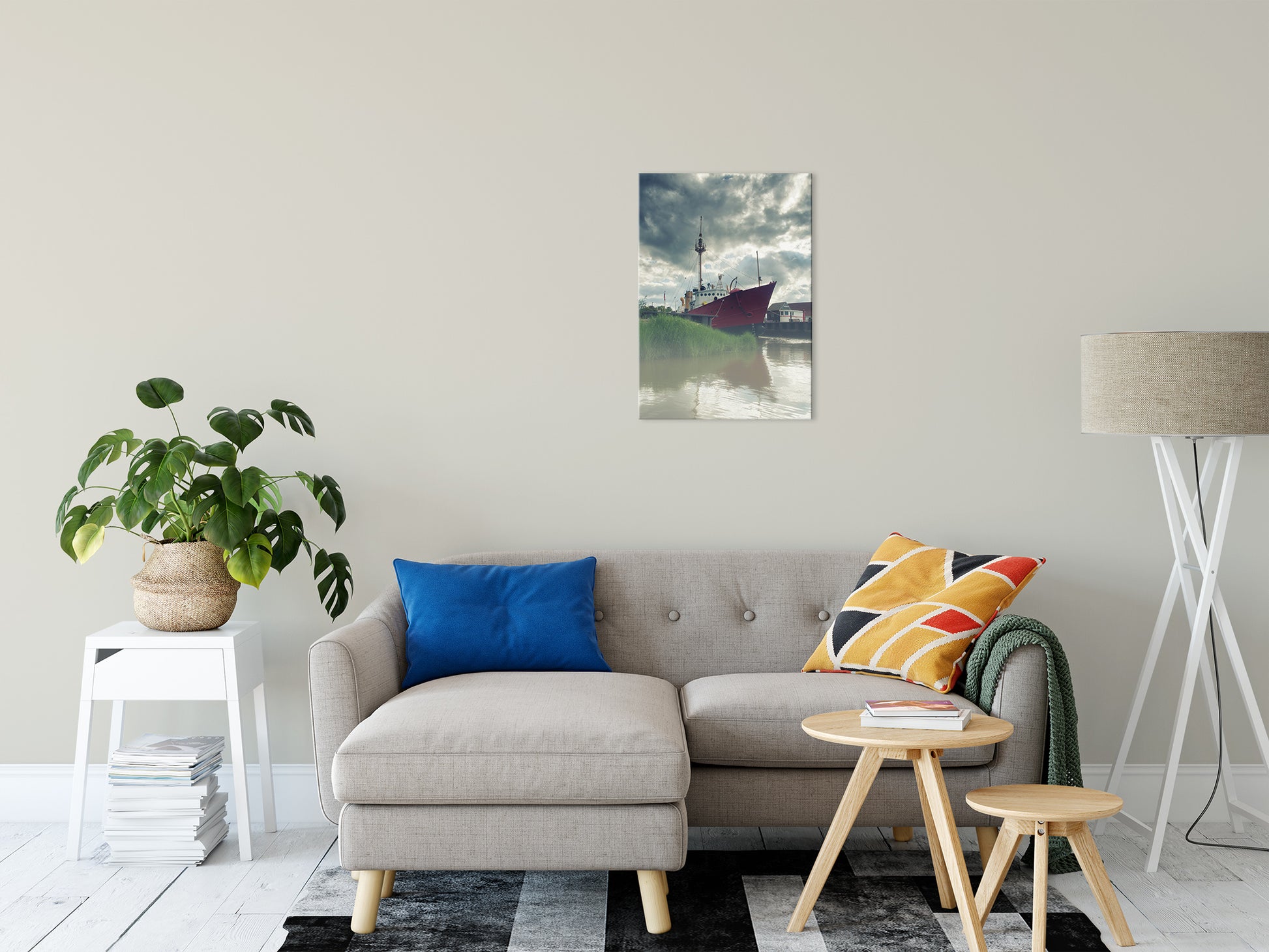 Foggy River Coastal Landscape Photo Fine Art Canvas Wall Art Prints 20" x 24" - PIPAFINEART