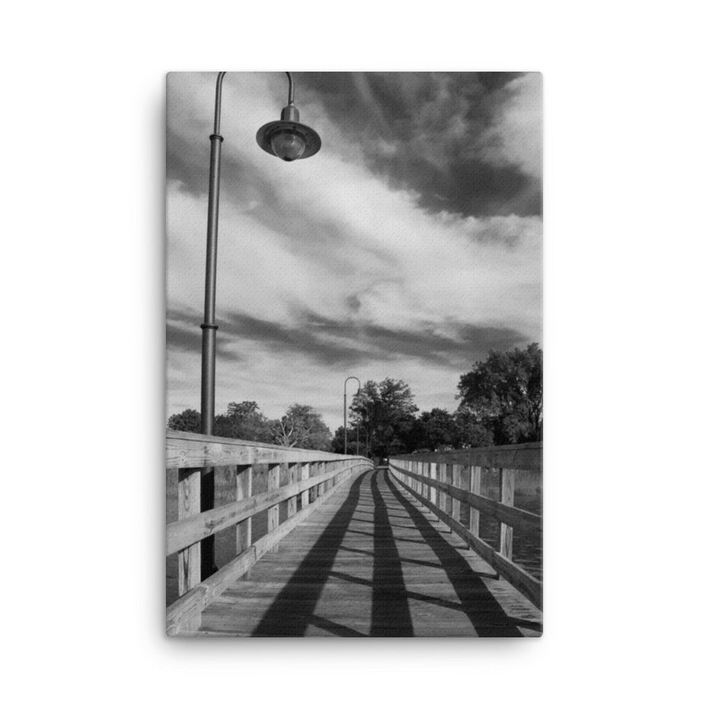 Follow the Lines Black and White Coastal Landscape Canvas Wall Art Prints