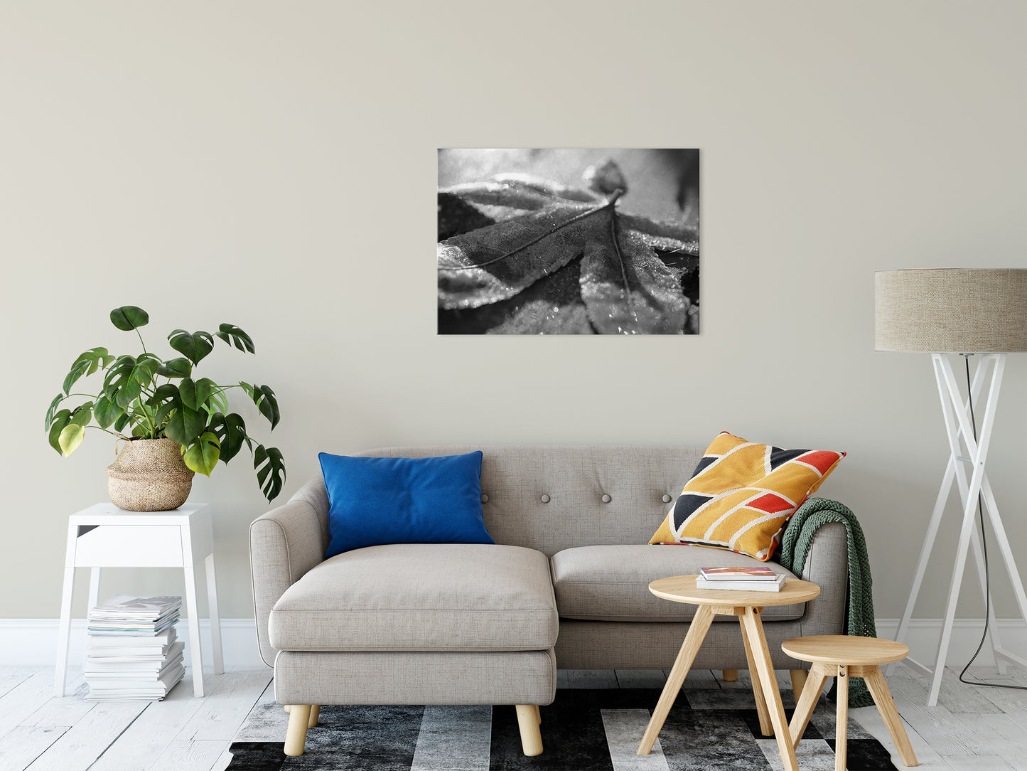 Frost Covered Leaf Botanical / Nature Photo Fine Art Canvas Wall Art Prints 24" x 36" - PIPAFINEART