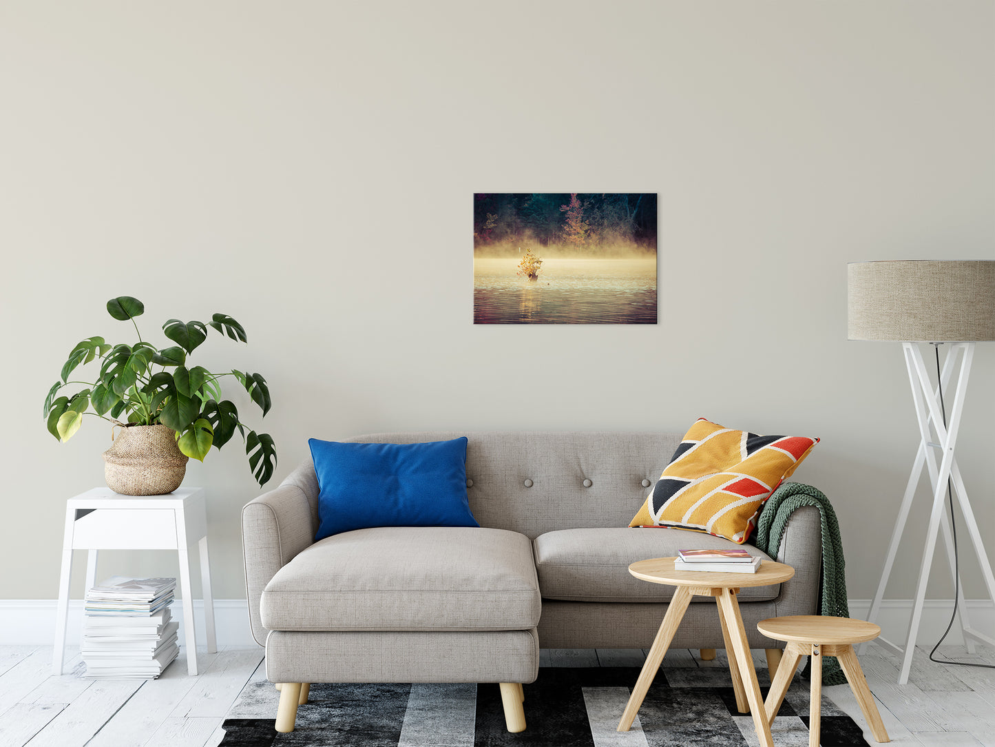Golden Mist on Waples Pond Landscape Photo Fine Art Canvas Wall Art Prints 20" x 24" - PIPAFINEART
