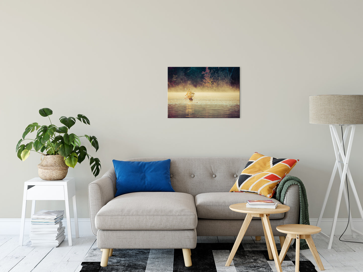 Golden Mist on Waples Pond Landscape Photo Fine Art Canvas Wall Art Prints 20" x 30" - PIPAFINEART