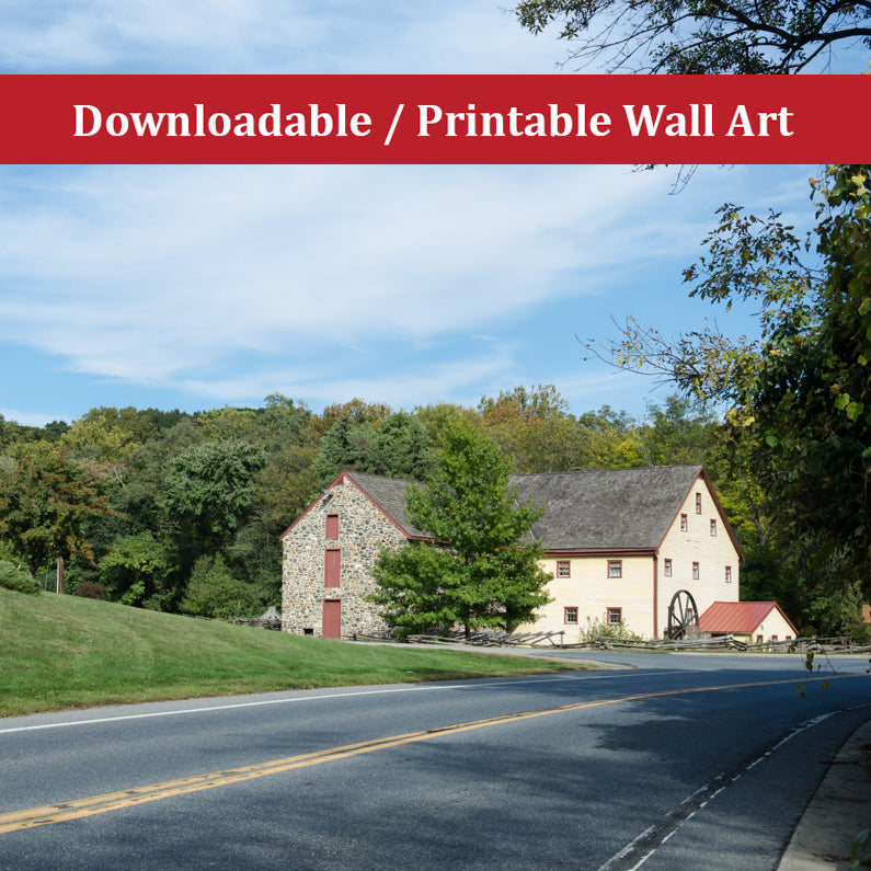 Greenbank Mill Landscape Photo DIY Wall Decor Instant Download Print - Printable - PIPAFINEART
