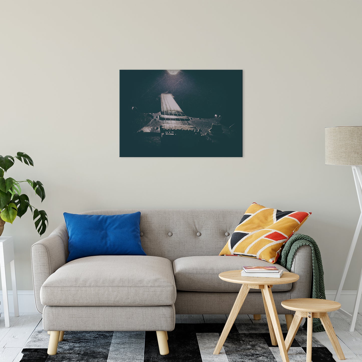 Grunge Guitar Black and White Abstract Photo Fine Art Canvas & Unframed Wall Art Prints 24" x 36" / Fine Art Canvas - PIPAFINEART