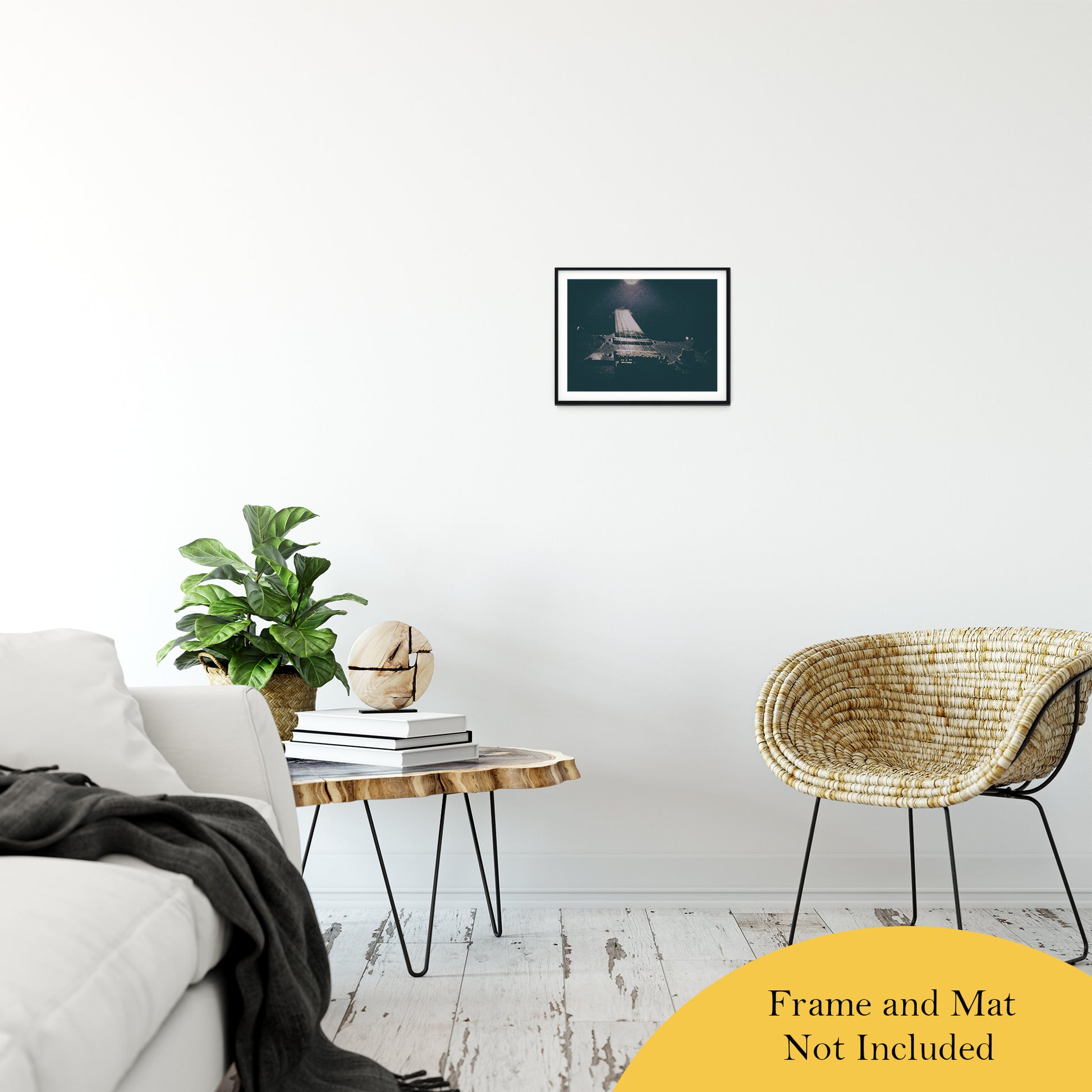 Grunge Guitar Black and White Abstract Photo Fine Art Canvas & Unframed Wall Art Prints 11" x 14" / Classic Paper - Unframed - PIPAFINEART