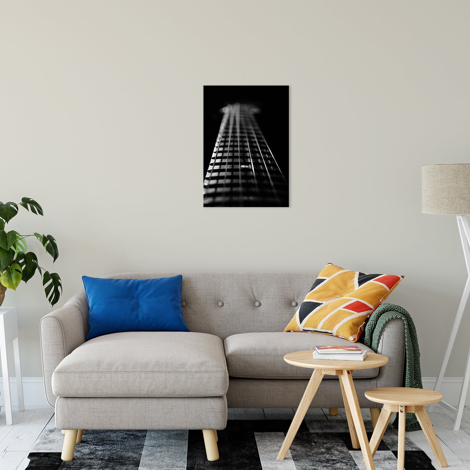 Frets and Cords Black and White Abstract Photo Fine Art Canvas & Unframed Wall Art Prints 20" x 24" / Fine Art Canvas - PIPAFINEART