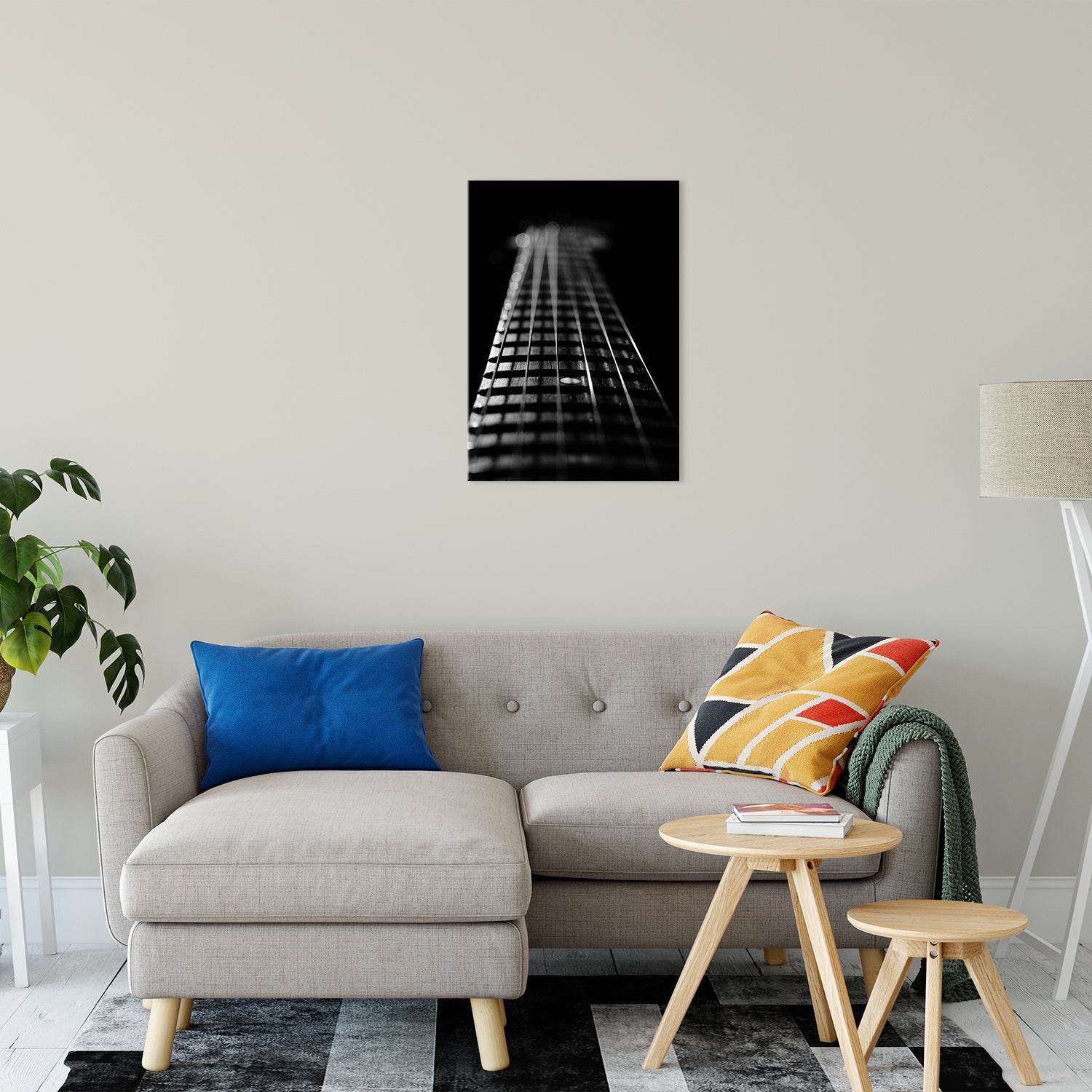 Frets and Cords Black and White Abstract Photo Fine Art Canvas & Unframed Wall Art Prints 20" x 30" / Fine Art Canvas - PIPAFINEART