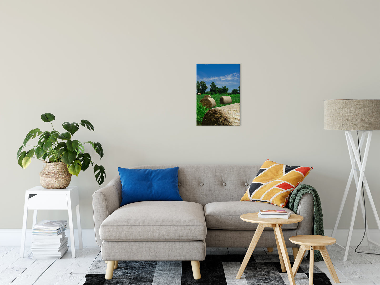 Hay Whatcha Doin in the Field Landscape Photo Fine Art Canvas Wall Art Prints 16" x 20" - PIPAFINEART