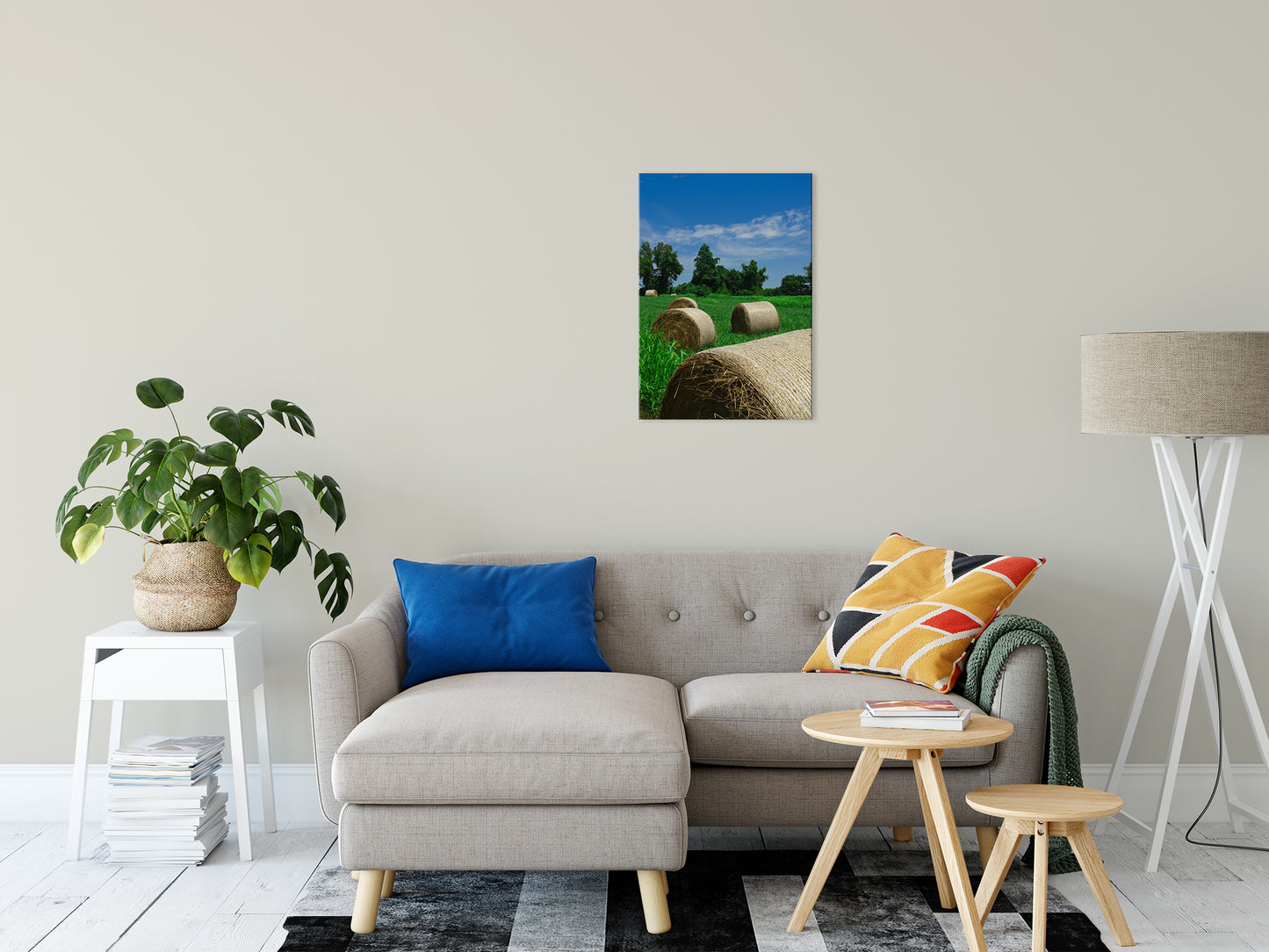 Hay Whatcha Doin in the Field Landscape Photo Fine Art Canvas Wall Art Prints 20" x 24" - PIPAFINEART