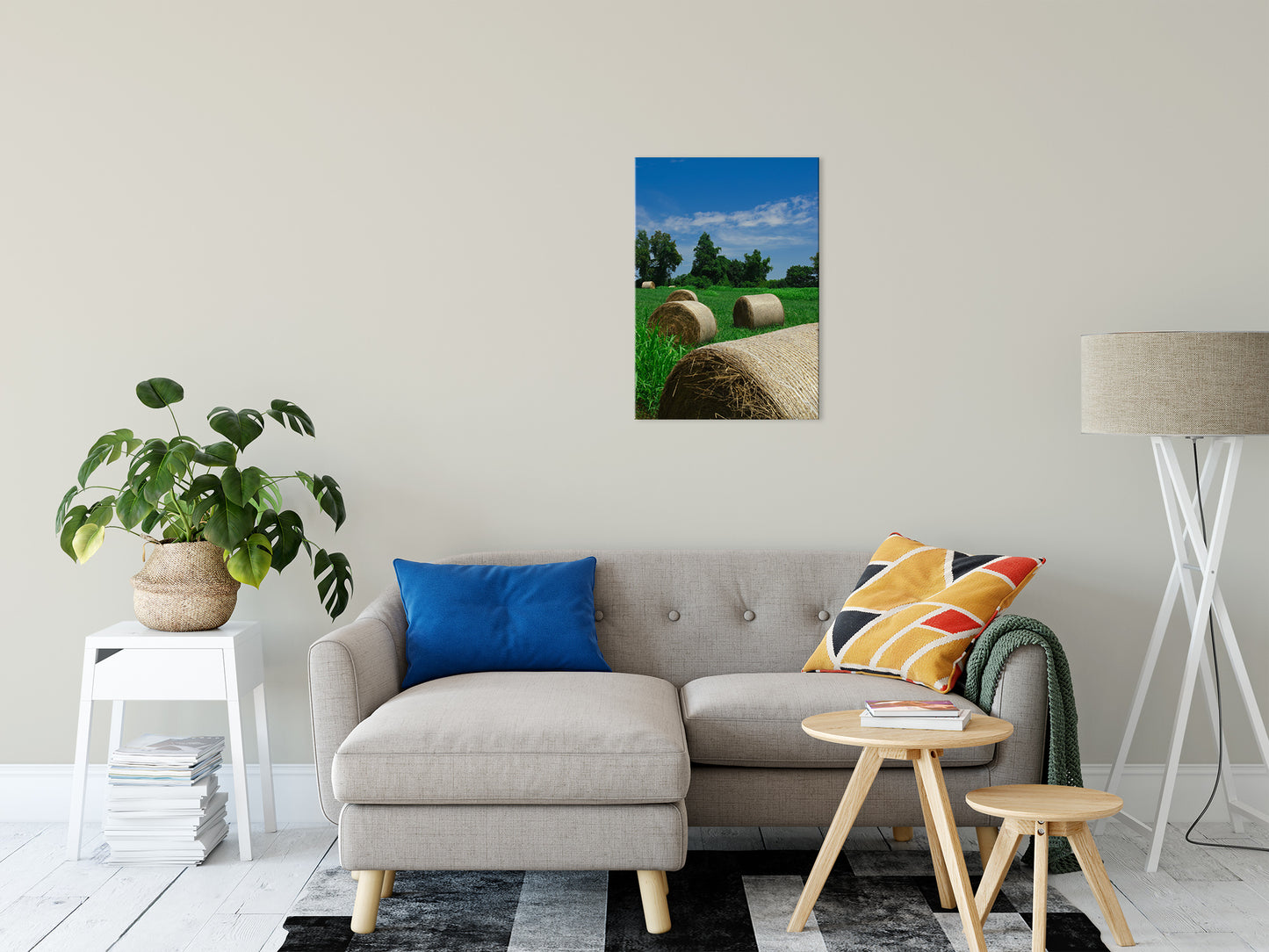 Hay Whatcha Doin in the Field Landscape Photo Fine Art Canvas Wall Art Prints 20" x 30" - PIPAFINEART