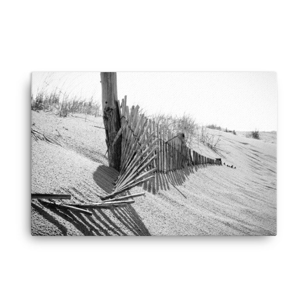 High Key Dunes Black and White Coastal Landscape Canvas Wall Art Prints