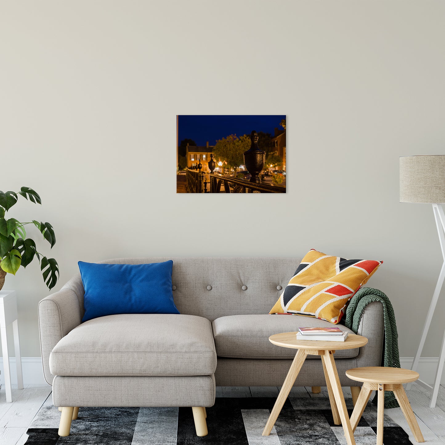 Historic New Castle 4 Night Photo Fine Art Canvas Wall Art Prints 20" x 24" - PIPAFINEART